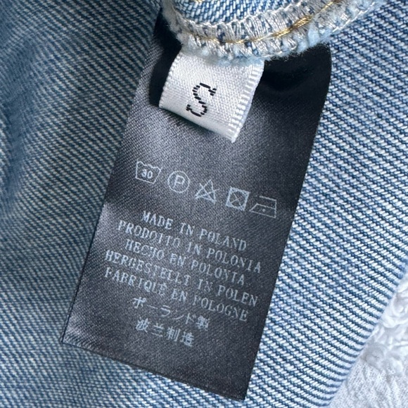 Denim Mini Skirt with Monogram Pattern - Picture 3 of 7